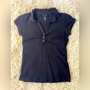 H&M Slim Fit Polo Black Sz S